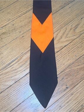 Thierry Mugler Vibrant Orange and Black Tie